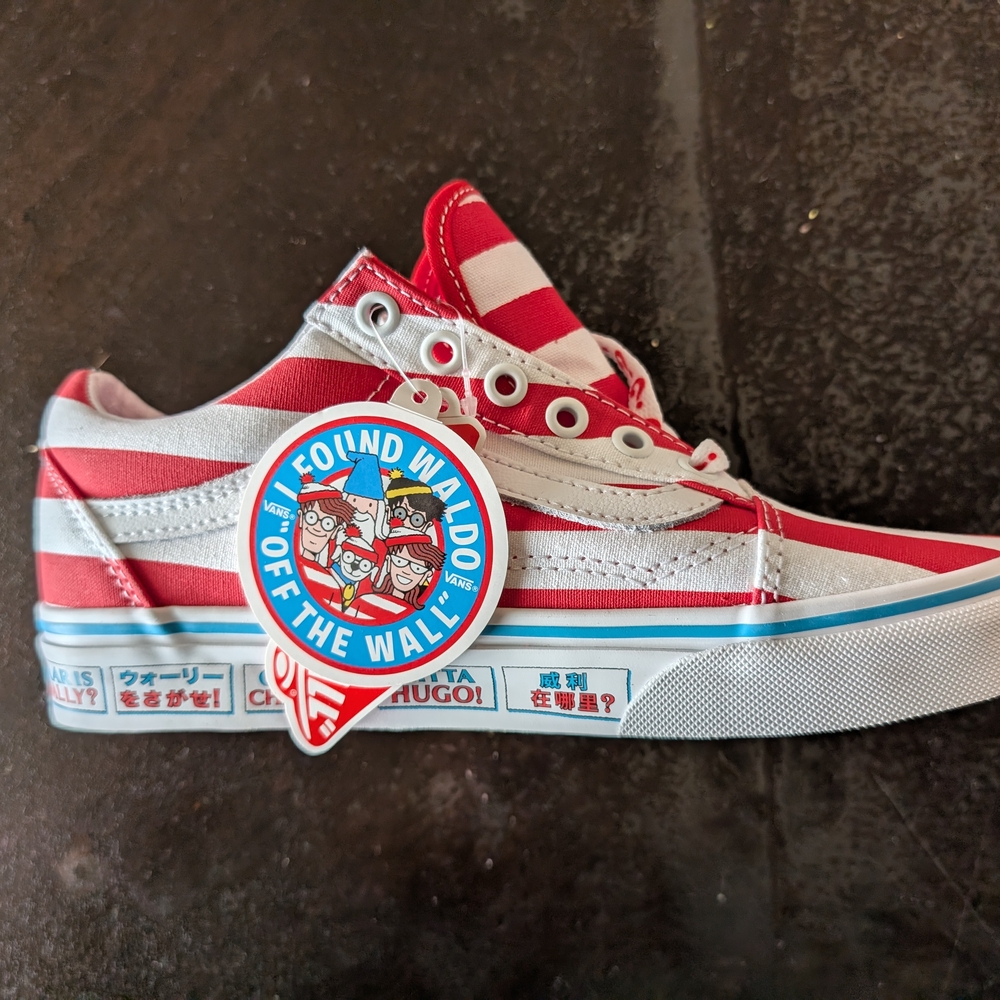 Vans Red and White Striped Men's Shoes